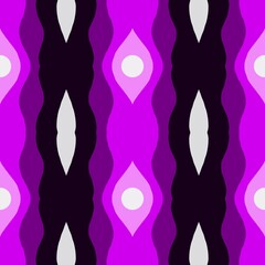 Seamless abstract pattern with bold wavy stripes in shades of purple, black, and white, creating a dynamic and modern design.