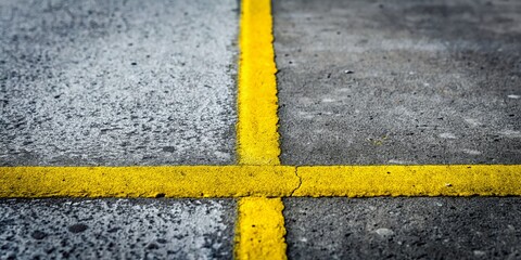 Fototapeta premium Minimalist Concrete Texture: Bold Yellow Line - Abstract Background