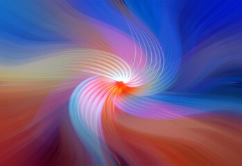 Vibrant abstract background with colorful swirling patterns, blending vivid red, pink, blue, and yellow hues. Perfect for modern art, design projects, or digital creativity