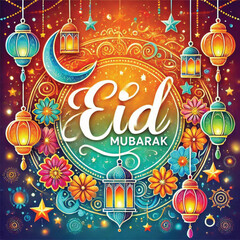 Fototapeta premium vector eid mubarak, muslim holiday