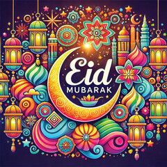 Fototapeta premium vector eid mubarak, muslim holiday