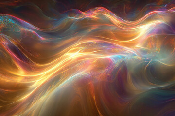 Fototapeta premium Dreamy Data Waves: Futuristic Glowing Digital Stream