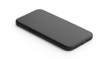 Black Smartphone on White Background