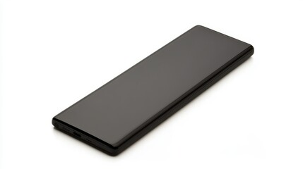 Sleek Black Smartphone on White Background
