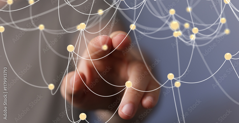 Poster touch futuristic wave, futuristic data stream