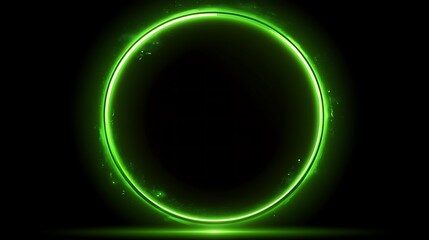 Glowing Green Oval Light Frame Abstract Design