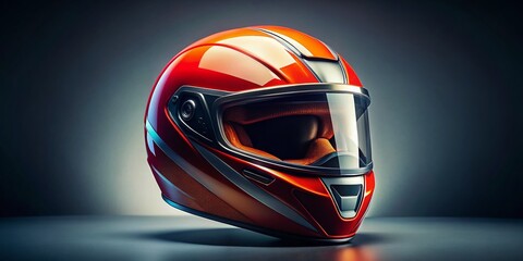 Fototapeta premium Minimalist Grey Background Motorcycle Helmet Mockup - Isolated Product Shot