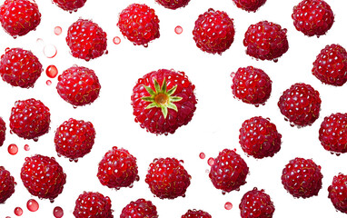 Fresh Red Raspberries Isolated on transparent background