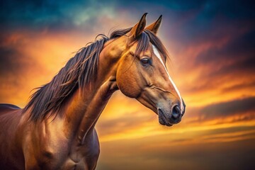 Fototapeta premium Minimalist Horse Wallpaper: Elegant Equine Photography for Desktop Backgrounds