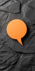 Orange Speech Bubble on Dark Stone Background