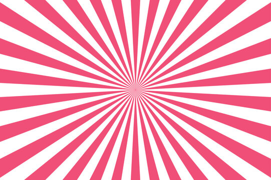 Pink sunburst pattern background with rays for mother's day and valentine's day