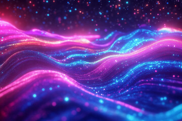 Obraz premium Trippy Flowing Lights – Vibrant Pink, Purple, and Blue Light Trails in Motion
