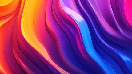 Obraz premium Vibrant Abstract Waves in Dynamic Flow of Colors Creating a Stunning Visual Experience for Backgrounds, Textures, or Design Projects in Various Media
