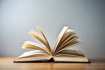 Fototapeta premium Minimalist Open Book, Blank Pages, Knowledge, Education, Reading, Study, Literature, Wisdom, Learning, Open Book PNG