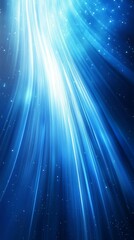 This captivating and visually striking abstract background showcases luminous blue rays that evoke a cosmic feel, making it ideal for themes related to technology, science, and innovation