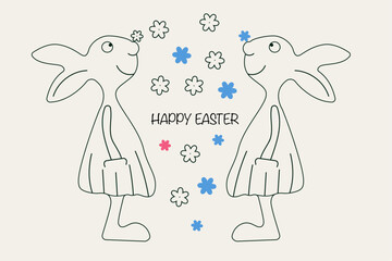 Cute tender Easter Bunnies