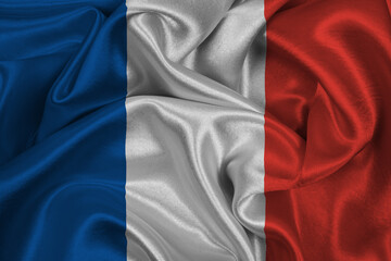 Waving flag of France. National symbol of country and state. France Independence Day 14th of July.