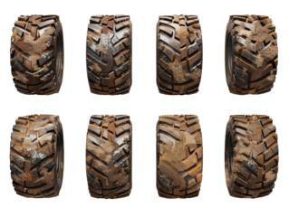 set of tires isolated on white