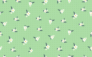 Floral seamless pattern cute flower summer trendy vintage retro style repeatable