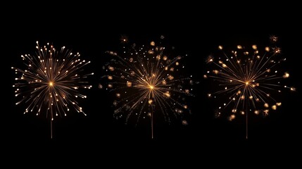 Fireworks. Yellow golden color. Festive background. Advertisement.