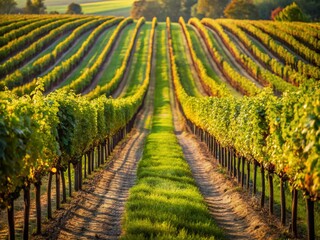 Fototapeta premium Minimalist Rows of Vines: Organic Texture and Simple Beauty in Nature