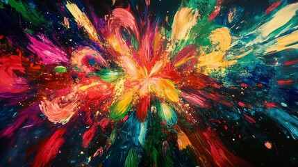 Fireworks. Multicolored festive background. Advertising.