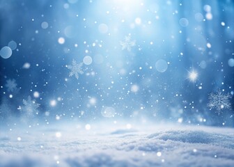 Fototapeta premium Minimalist Snowfall Scene: Falling Snow on a Clean Background