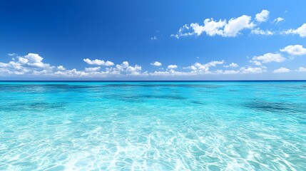 Fototapeta premium Pure blue-turquoise water texture of the ocean