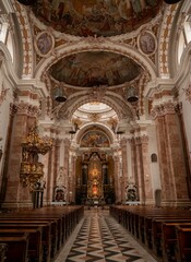 Fototapeta premium Of a historic church of Hofkirche cathedral, Innsbruck, Austria