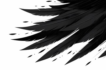 Naklejka premium Abstract Black Feather Design with Flowing Motion and Texture