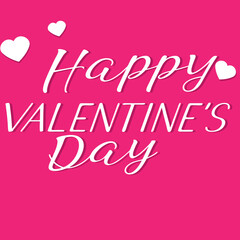 Happy Valentines day typography, Valentine template banner Vector Pink background , Vector design.