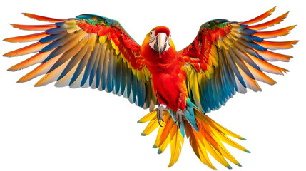 Obraz premium Majestic Rainbow Parrot on white background PNG.