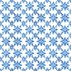 Seamless pattern with blue flowers