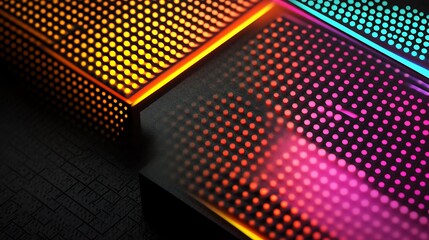 Abstract Colorful Illuminated Dotted Panels