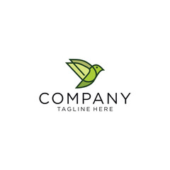 modern green bird logo design