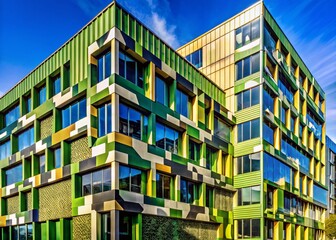 Fototapeta premium Modern Camouflage Architecture: Abstract Building Facade with Concealed Design