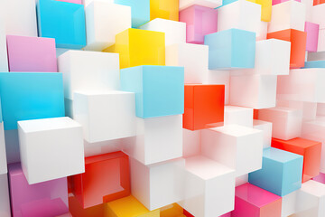 Obraz premium Wonderful Abstract Composition of Colorful Cubes