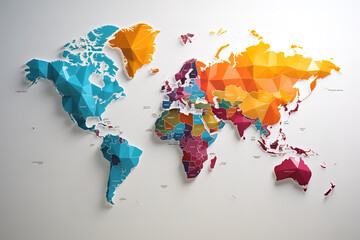 Wonderful Map of the world on blue background. Vector illustration