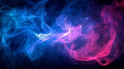 Fototapeta premium Abstract Blue And Pink Swirling Smoke Art