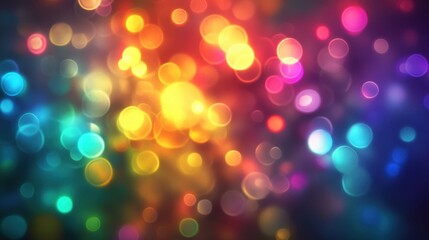 Fototapeta premium Vibrant Abstract Background with Colorful Bokeh Lights and Soft Glowing Orbs in a Dreamy Multicolored Palette for Artistic and Creative Designs