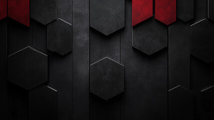 Background surface of hexagons, symmetrical tiles, texture black, Abstract Metallic Interlocking Hexagon Background.