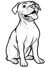 Happy Bulldog Line Art Illustration: A friendly and playful bulldog, drawn in a charming line art style, captures the essence of canine joy and companionship.  Perfect for pet-themed designs.