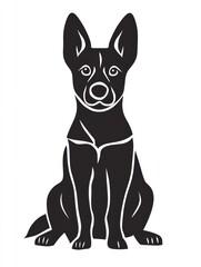 Australian Shepherd Silhouette: A simple yet striking silhouette of a loyal Australian Shepherd, capturing the breed's intelligence and charm. Perfect for dog lovers, pet owners.