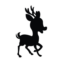 Fototapeta premium set of silhouettes of reindeer. male and female deer isolated on a white background