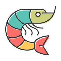Colorful Shrimp Illustration in Vector Format