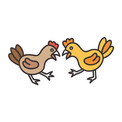 Stylized Chickens Vector Graphic for Agriculture