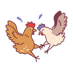 Stylized Chickens Vector Graphic for Agriculture