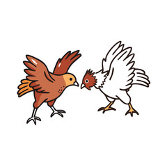 Stylized Chickens Vector Graphic for Agriculture