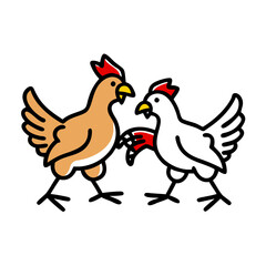 Stylized Chickens Vector Graphic for Agriculture