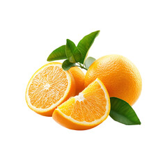 Fresh orange fruit slices isolated on a transparent background, in PNG format, Orange fruit PNG 